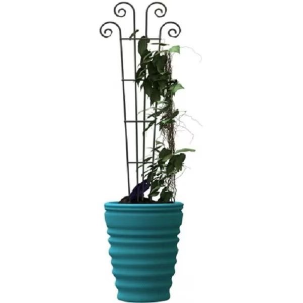 48 x 16 in. Wave Pot Garden Trellis, Green, Panacea, Mfr#: 89636